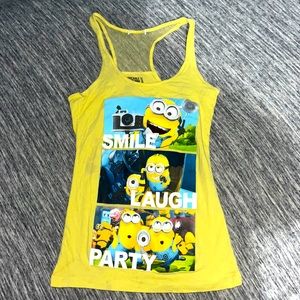 This is a yellow despicable me tank top in the size small